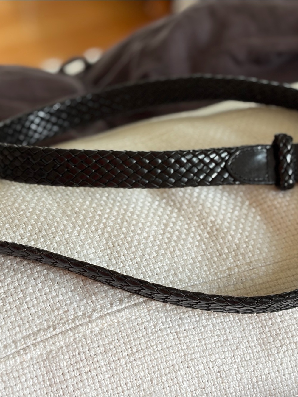 Woven Leather Belt Black